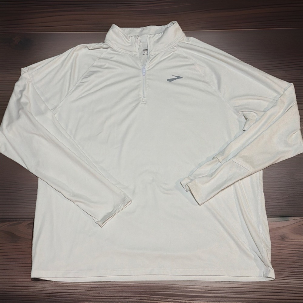Brooks Dash 1/4 Zip 3.0 Men's Running Pullover Long Sleeve 2XL White Performance